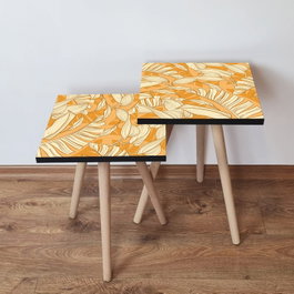 Hanah Home Mesas Nido 2 Piezas Naranja y Crema
